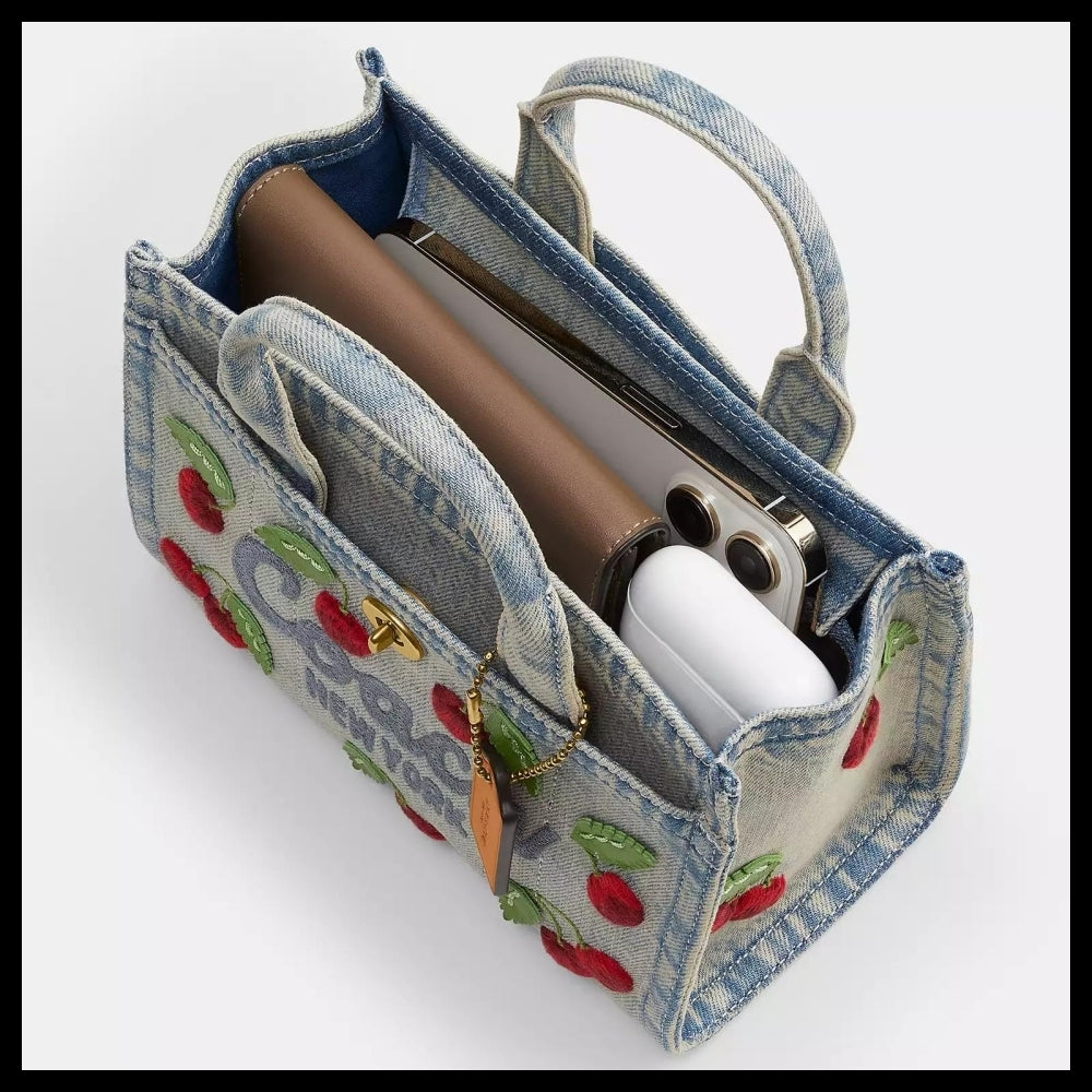 【Coach】Cargo Tote Bag 20 With Cherry Embroidery