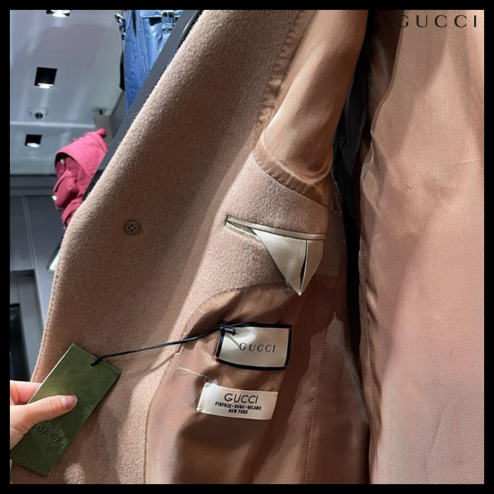 【GUCCI】Camel Hair Single Coat Beige
