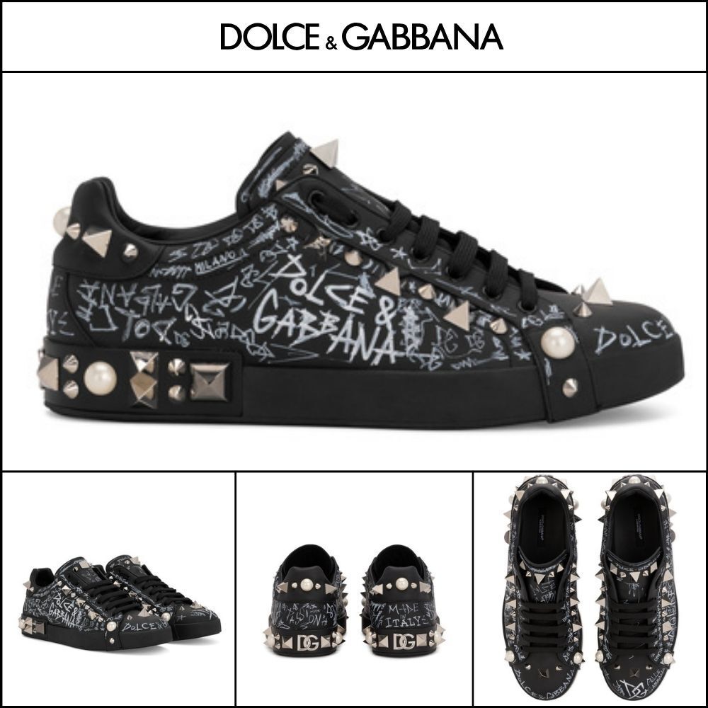 【Dolce & Gabbana】CALFSKIN NAPPA PORTOFINO SNEAKERS WITH