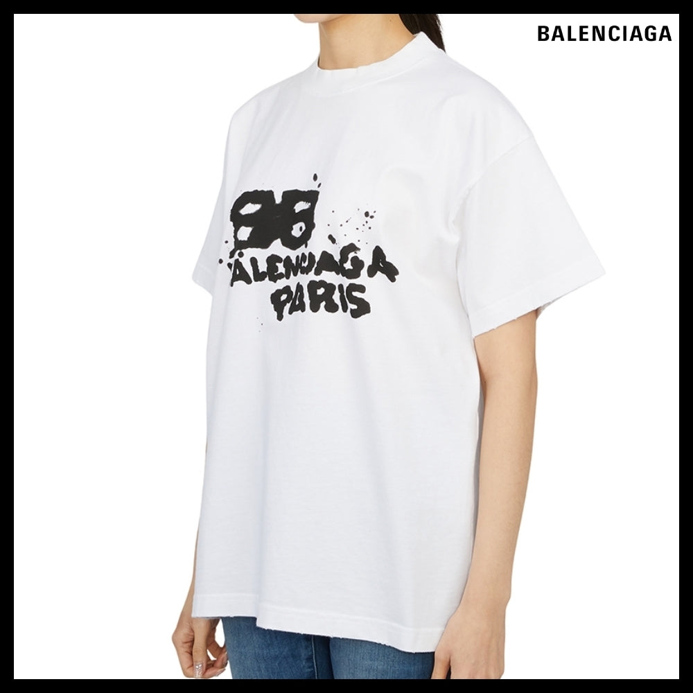 【BALENCIAGA 】Hand-Drawn BB Icon Crewneck T-Shirt MediumFit