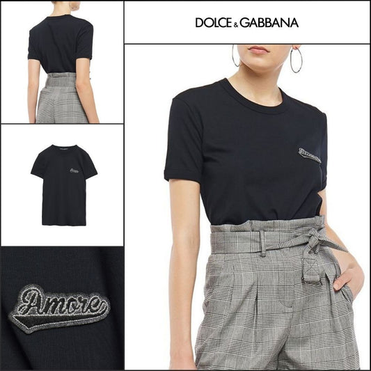 【正規品】Dolce & Gabbana アップリケ付き コットンジャージー
