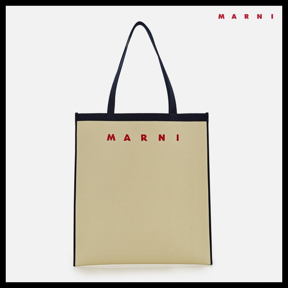 【MARNI】Logo Flat Tote Bag
