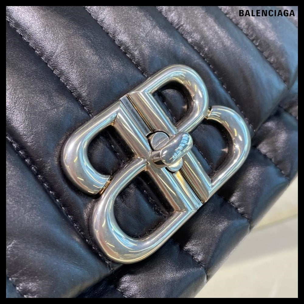 【BALENCIAGA】BB Logo Quilted Monaco S Slingback