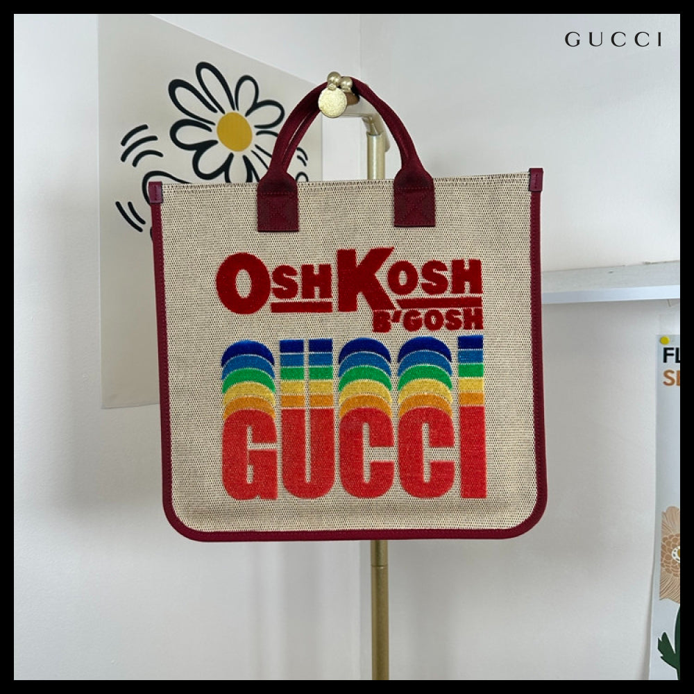 【GUCCI × OSHKOSH 】ロゴ スクエア トートバッグ