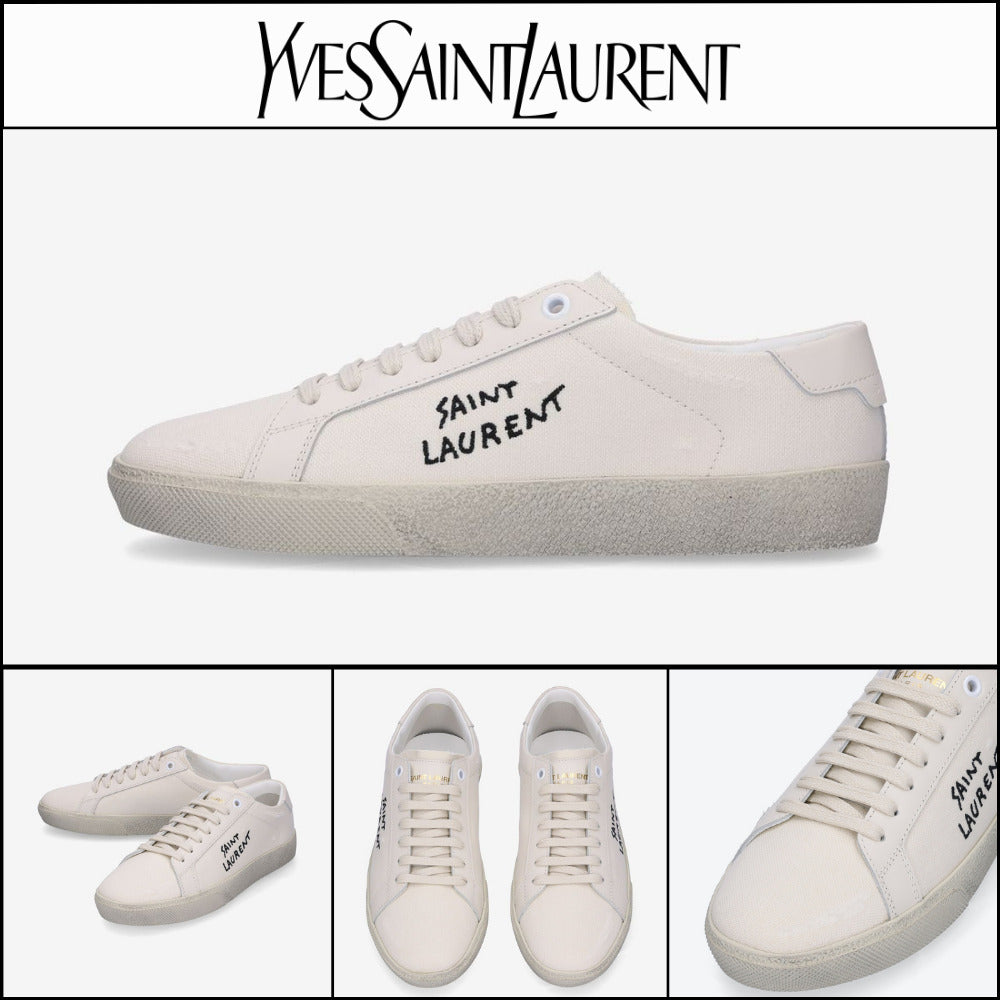 【Saint Laurent】SL06 Low-Top Sneakers - Cream