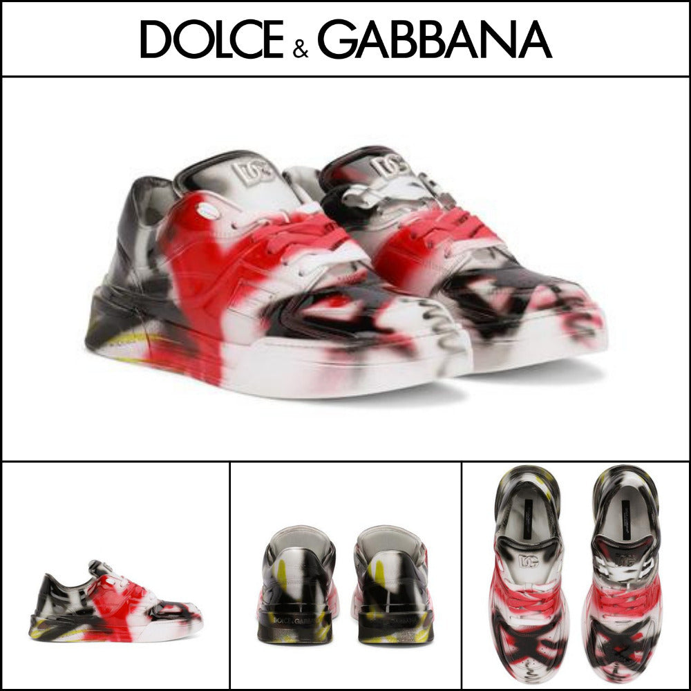 【Dolce & Gabbana】CALFSKIN NEW ROMA SNEAKERS WITH SPRAY