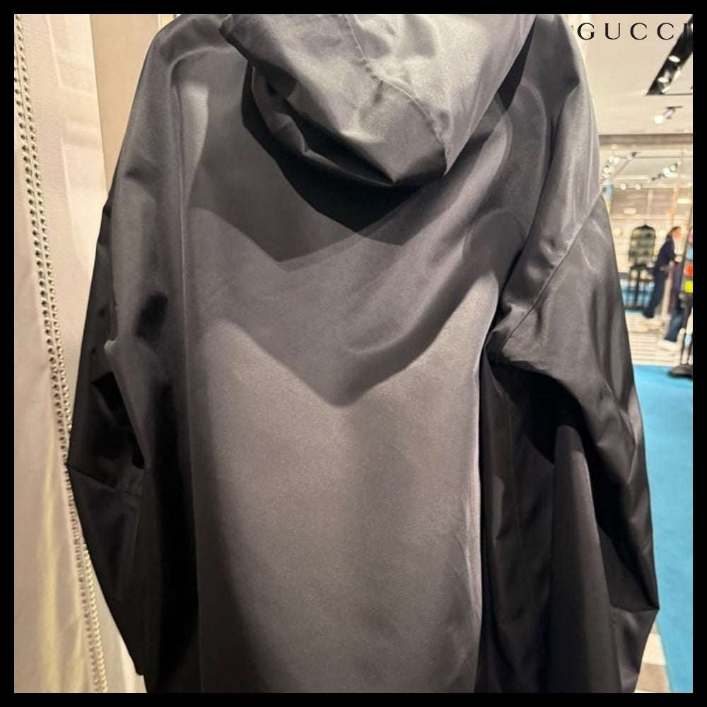 【GUCCI】Logo Compact Nylon Twill Hooded Blouson Jacket