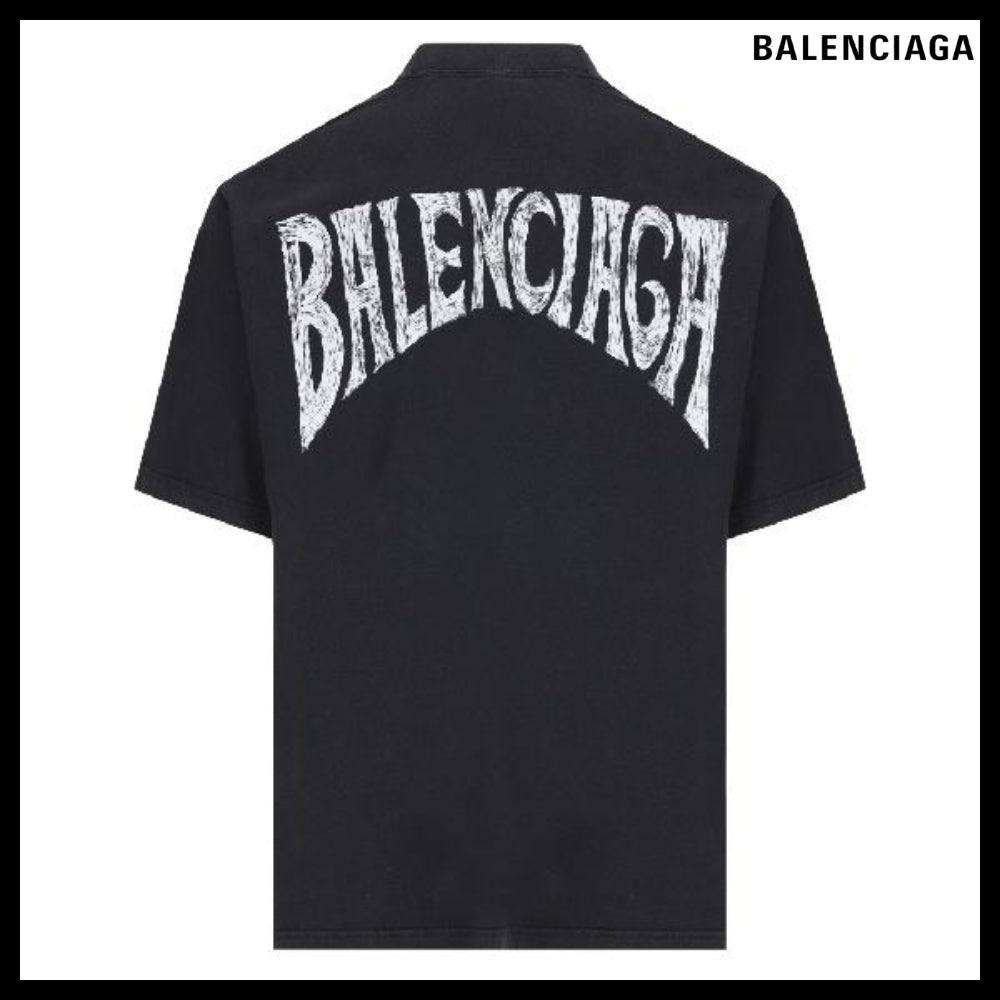 【BALENCIAGA】Paris Tropical Medium Fit T-Shirt Black