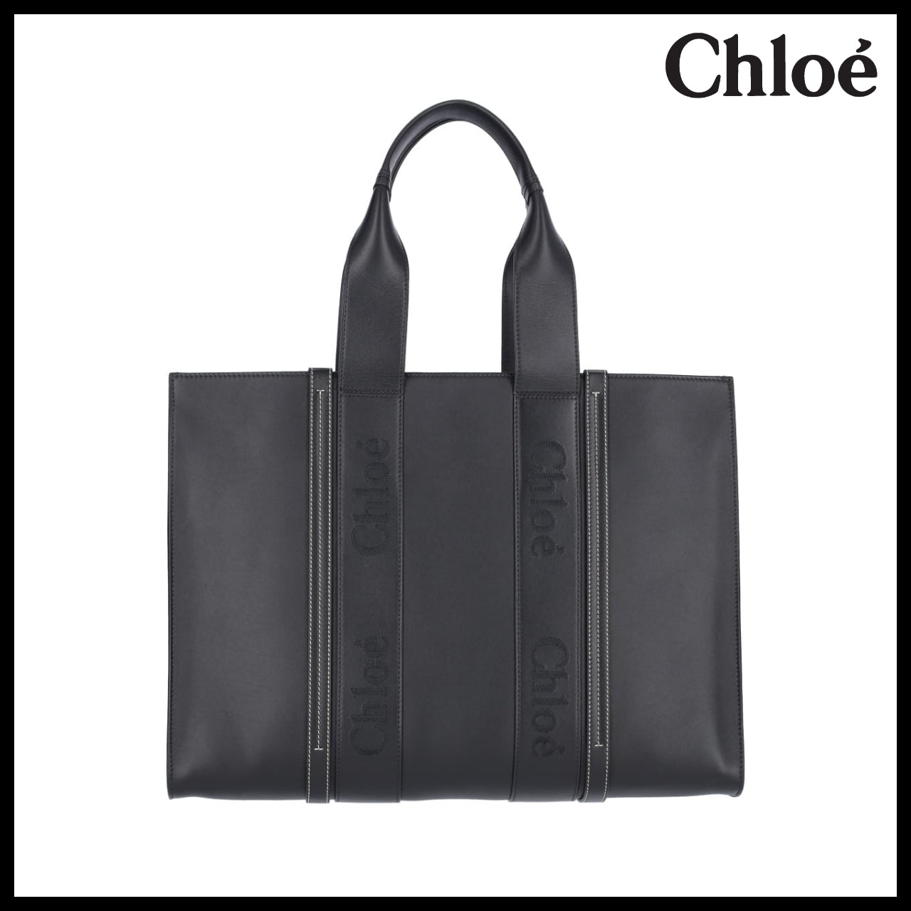 【Chloe】Woody Large Shopper Tote Bag Black