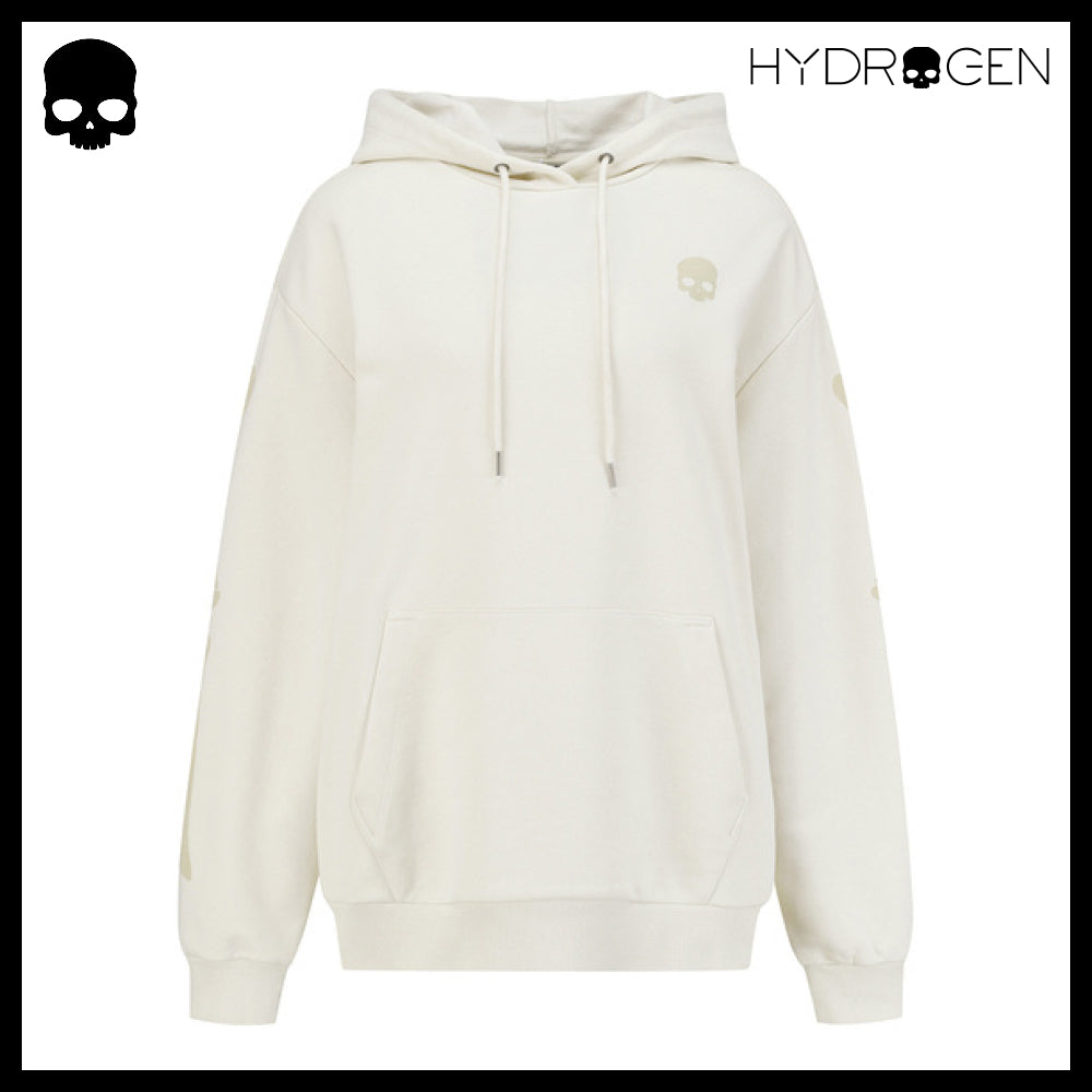 【HYDROGEN】UNI SLEEVE GRAPHIC HOODIE IVORY