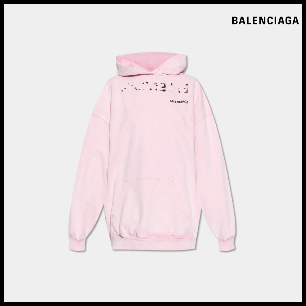 【BALENCIAGA】Hand Drawn Hoodie Medium Fit Pink