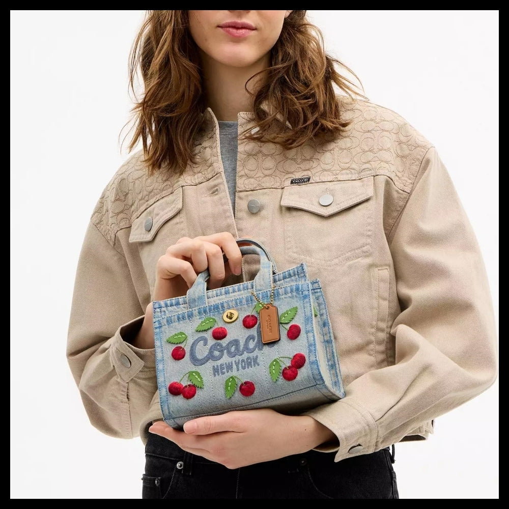 【Coach】Cargo Tote Bag 20 With Cherry Embroidery