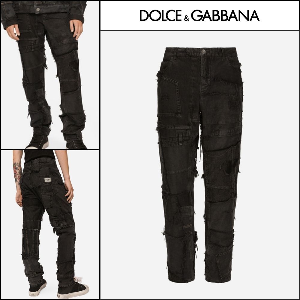 【Dolce & Gabbana】LOOSE OVERDYED PATCHWORK DENIM JEANS