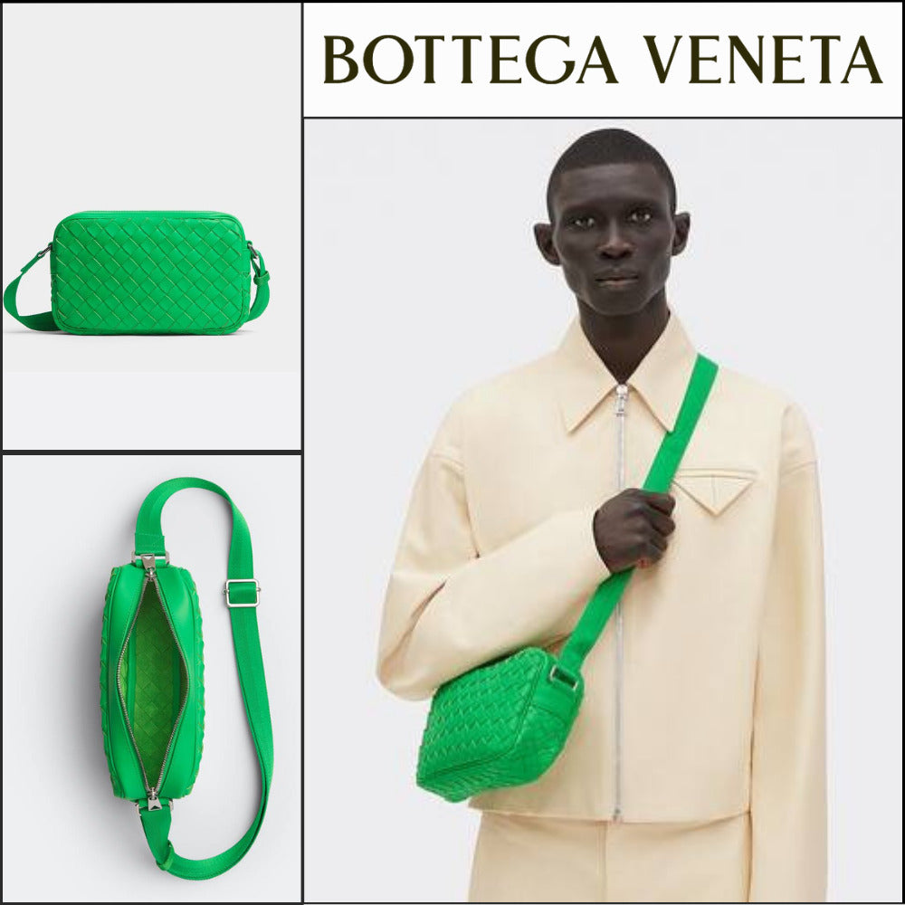 【BOTTEGA VENETA】SMALL INTRECCIATO CAMERA BAG PARAKEET