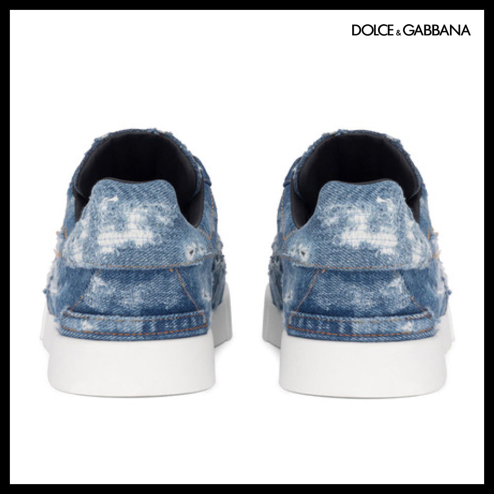 【Dolce & Gabbana】DENIM PATCHWORK PORTOFINO SNEAKERS