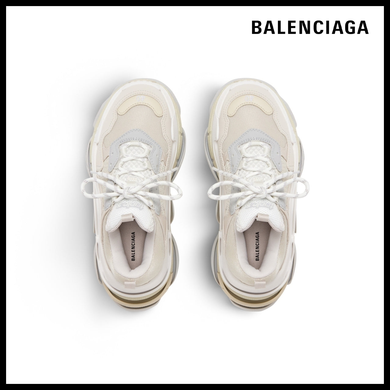 【BALENCIAGA】Triple S Trainers Off-White