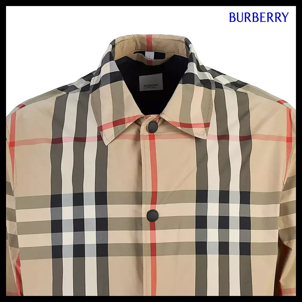 【Burberry】Men’s Check Nylon Jacket