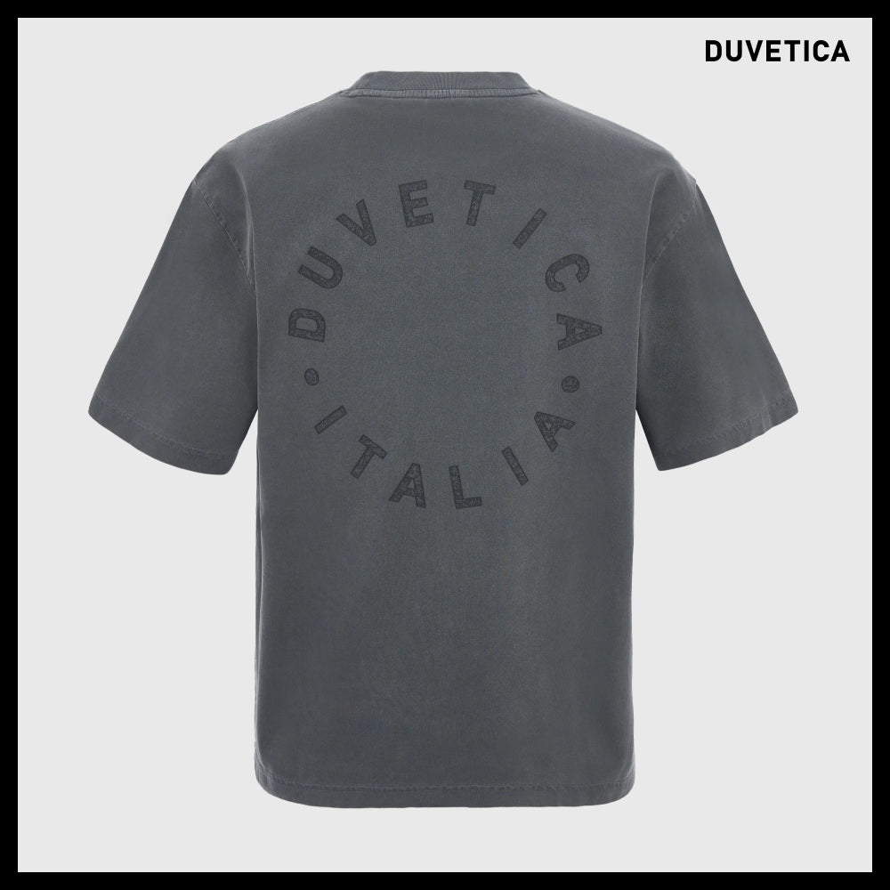 【DUVETICA】Cutro Dark Charcoal Gray Mens Short Sleeve T