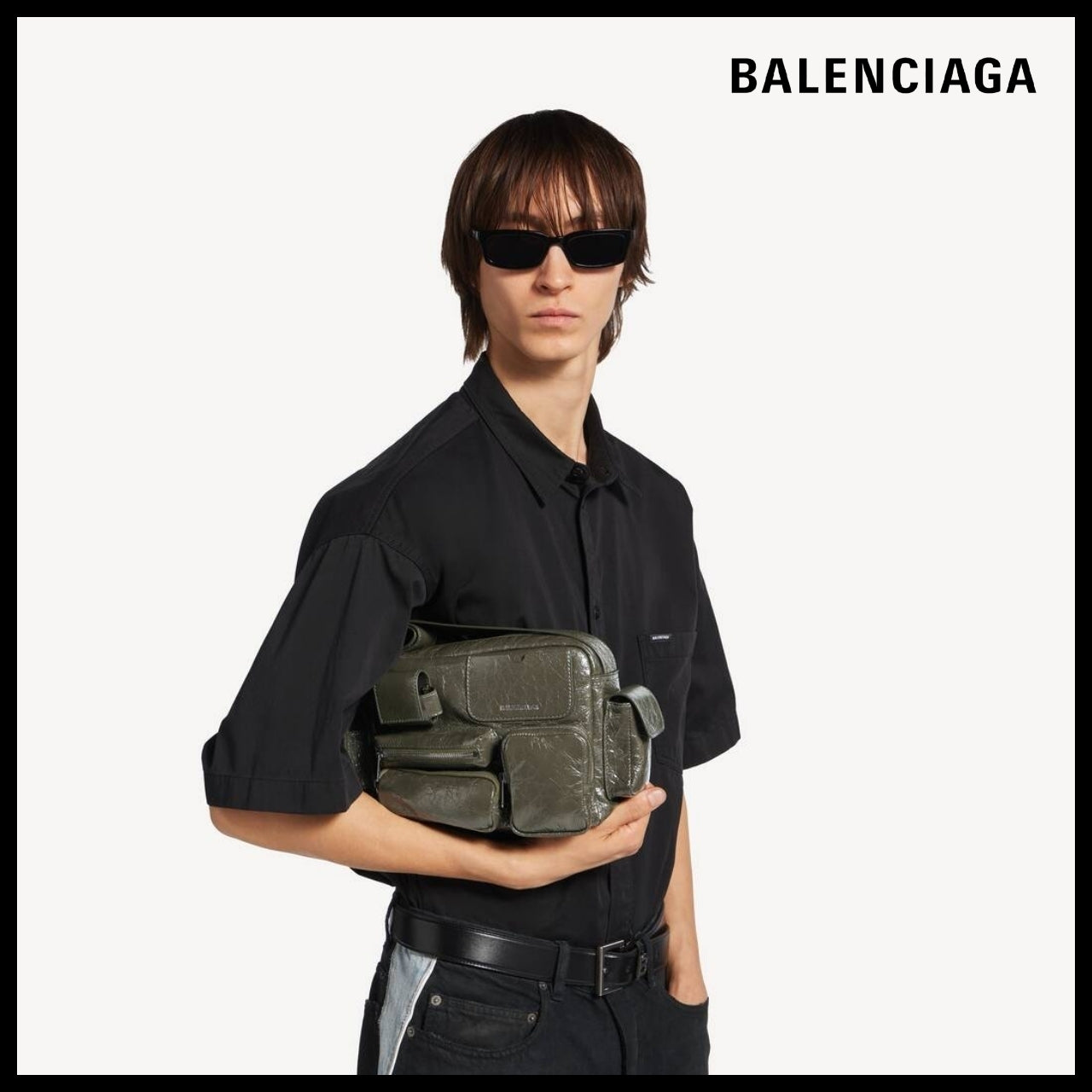 【BALENCIAGA】Superbusy Camera Bag White Multicolor