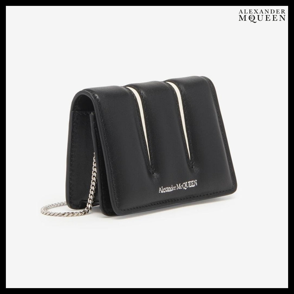 【Alexander Mcqueen】Slash Card Holder Black/Ivory