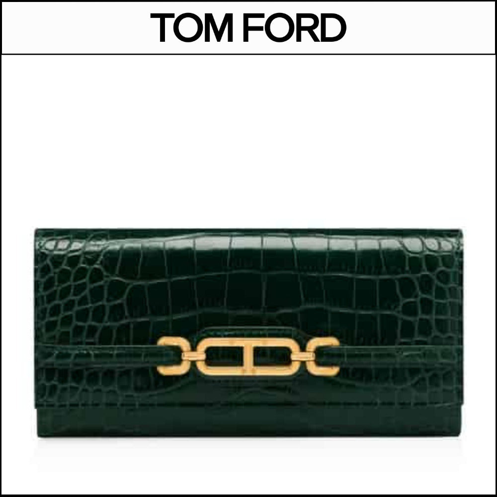 【TOM FORD】CROCO-EFFECT LONG WALLET