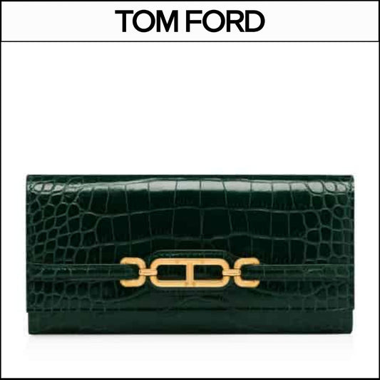 【TOM FORD】CROCO-EFFECT LONG WALLET