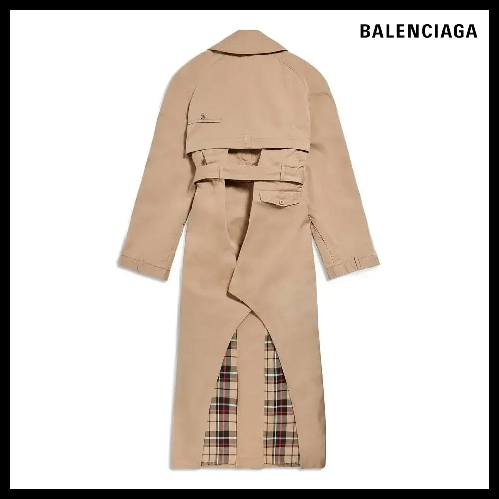 【BALENCIAGA】Maxi Deconstructed Trench Coat In Dark Beige
