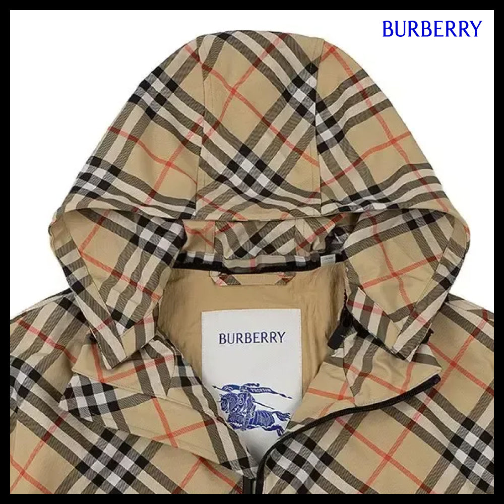 【Burberry】Check Hooded Women’s Jacket