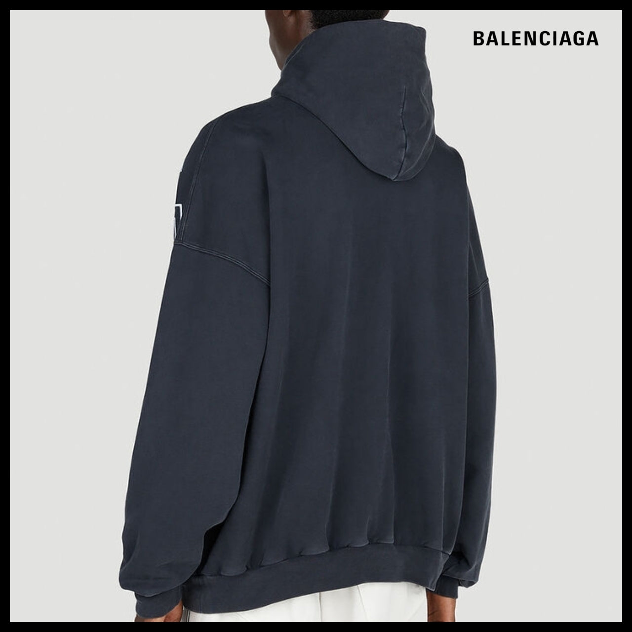 【BALENCIAGA】Outline Hoodie Oversized Black