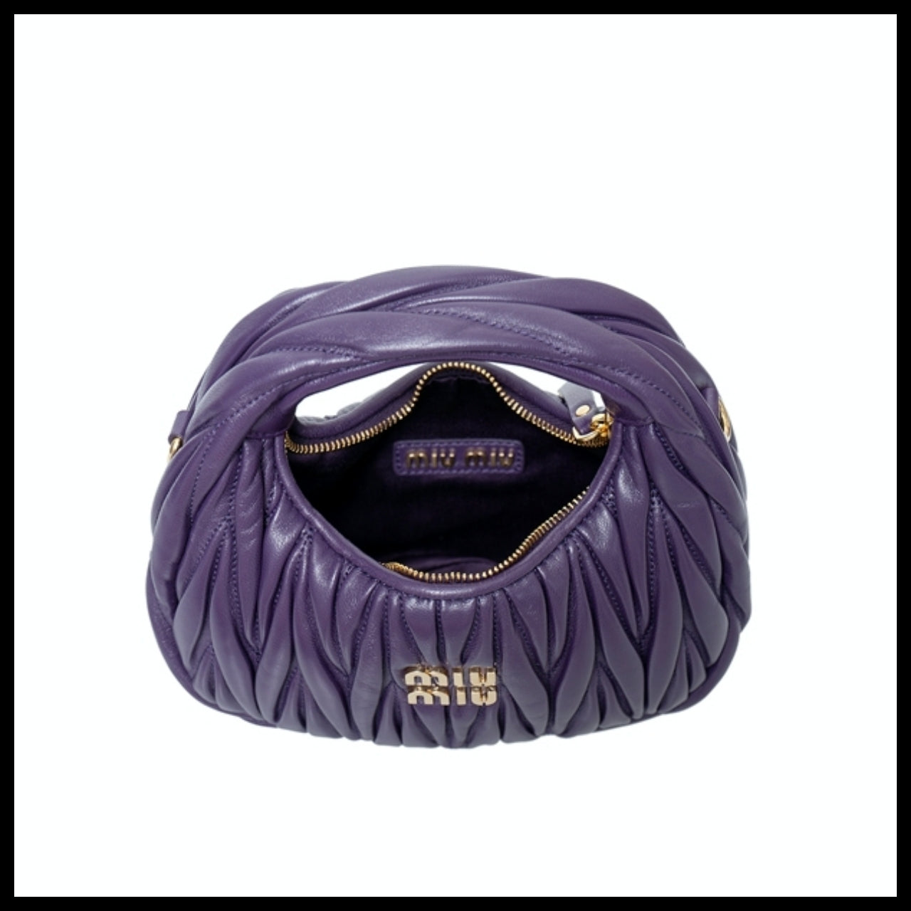 【Miu Miu】Wander Matelasse Nappa Leather Mini Hobo Bag