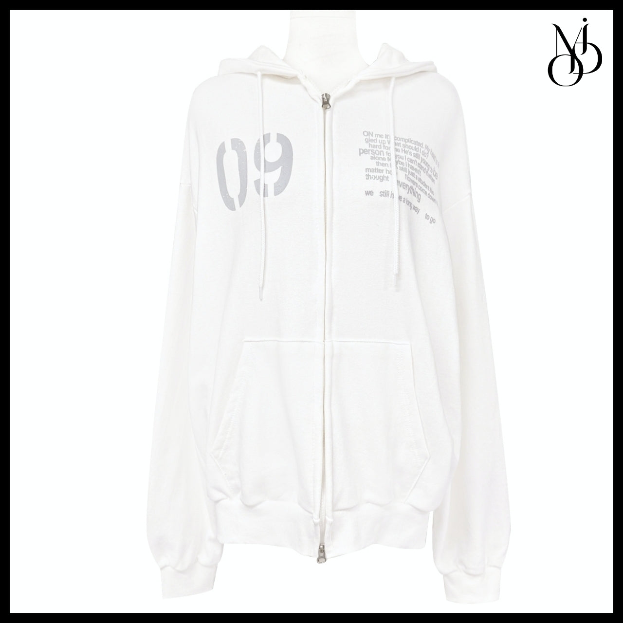 【MODIMOOD】Older Lettering Hoodie Zip-Up 3 Colors