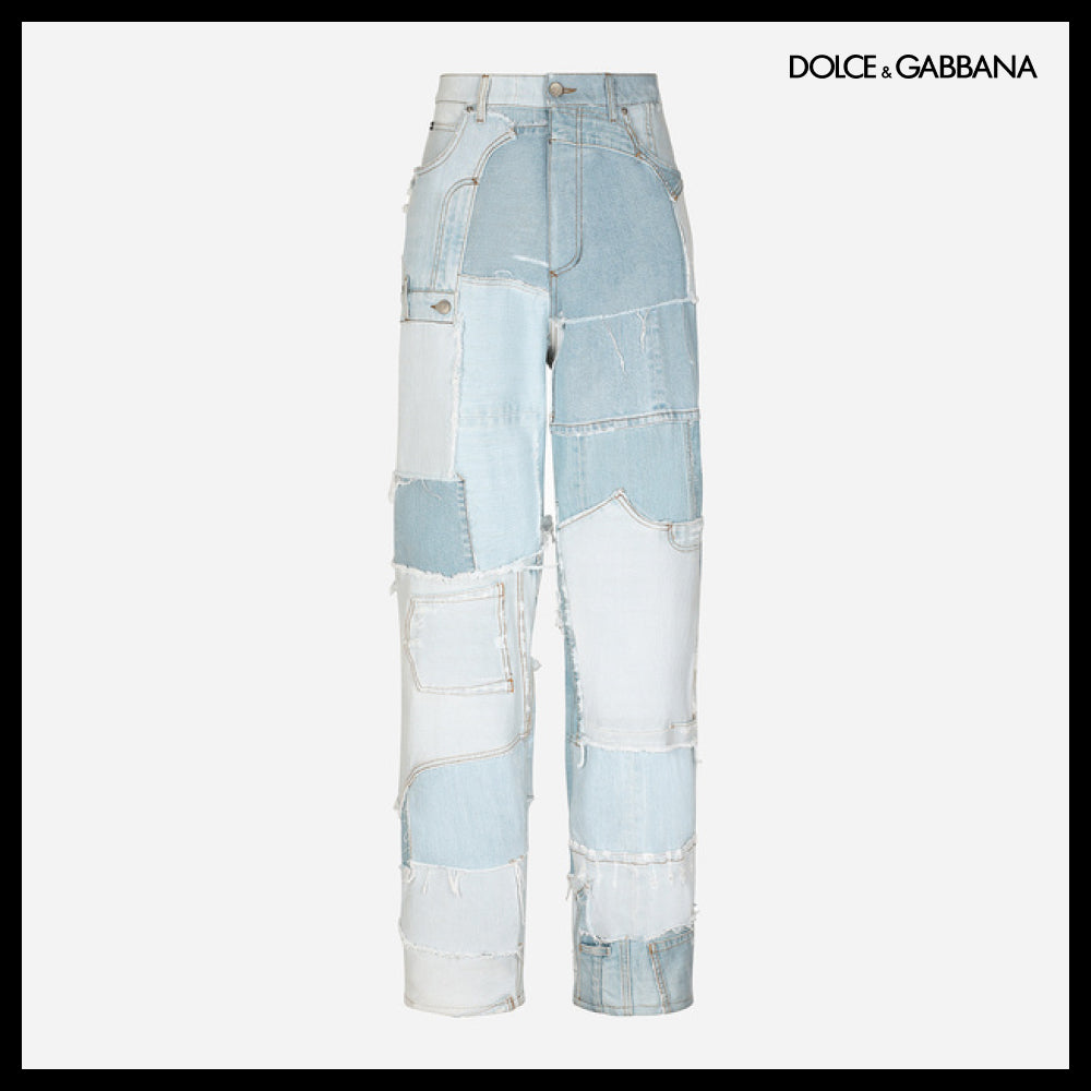 ★Dolce&Gabbanaアウトレットセール★LEG PATCHWORK DENIM JEANS