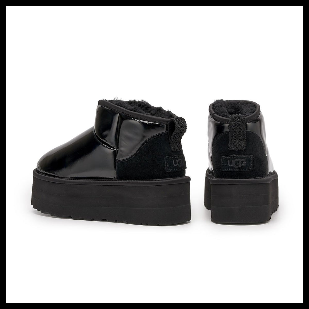 【UGG】Ultra Mini Platform High-Shine Black (Women)