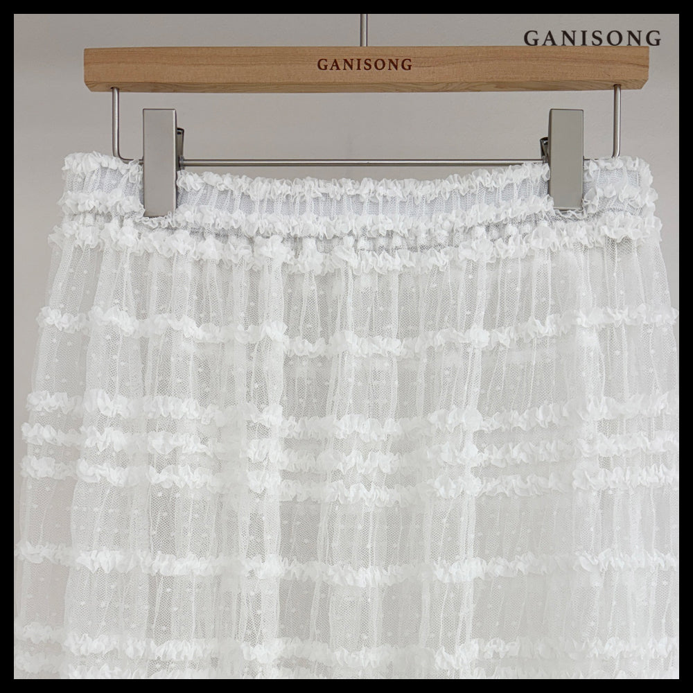 【GANISONG】Bridal Bow Shower Dress White