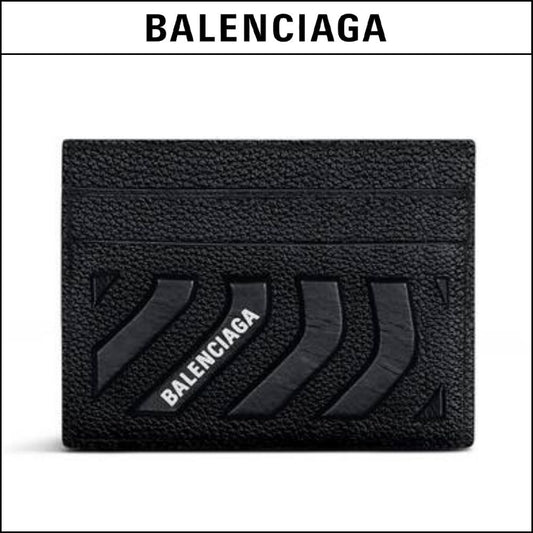 【BALENCIAGA】CAR CARD HOLDER IN BLACK GRAINED CALFSKIN