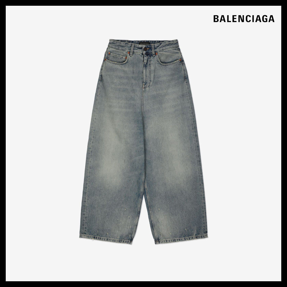 【BALENCIAGA】Low Crotch Denim Pants Blue Rust