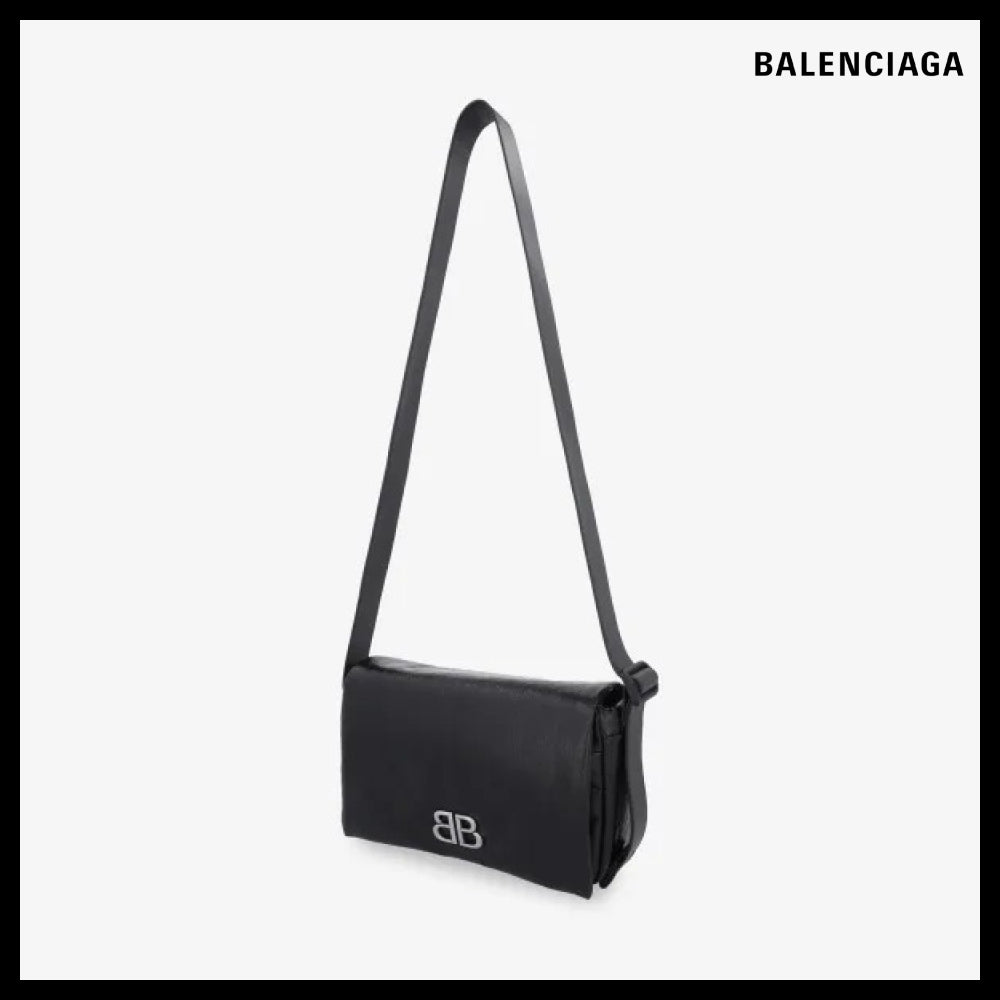 【BALENCIAGA】Small Monaco Crossbody Bag Black