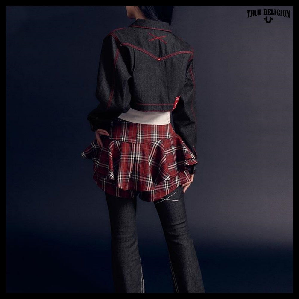 【TRUE RELIGION x KIRSH】Stitch Point Denim Crop Jacket