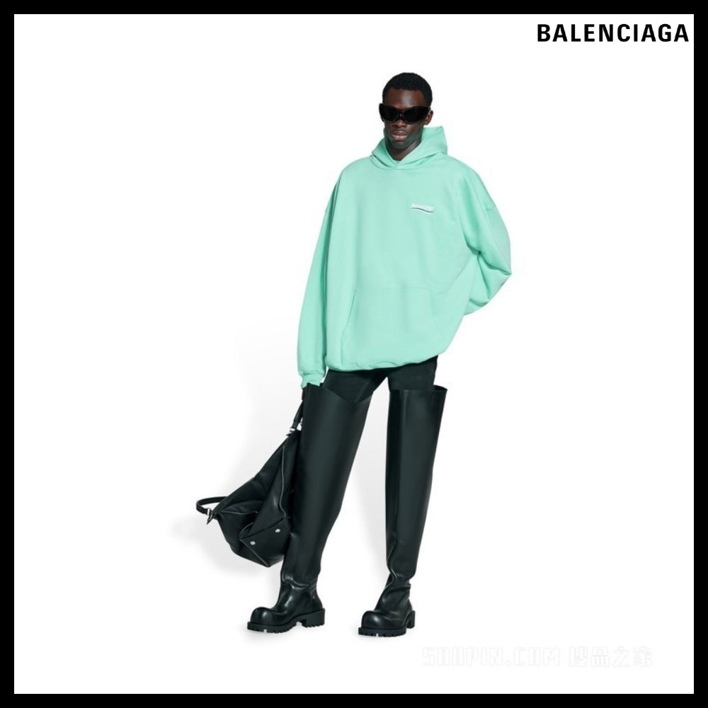 【BALENCIAGA】Political Campaign Hoodie Large Fit LightGreen