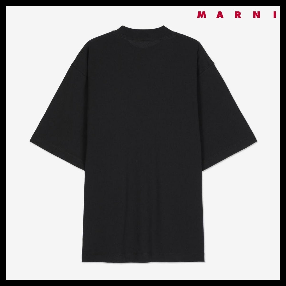 【MARNI】クルーネック ロゴプリント 半袖Tシャツ ブラック