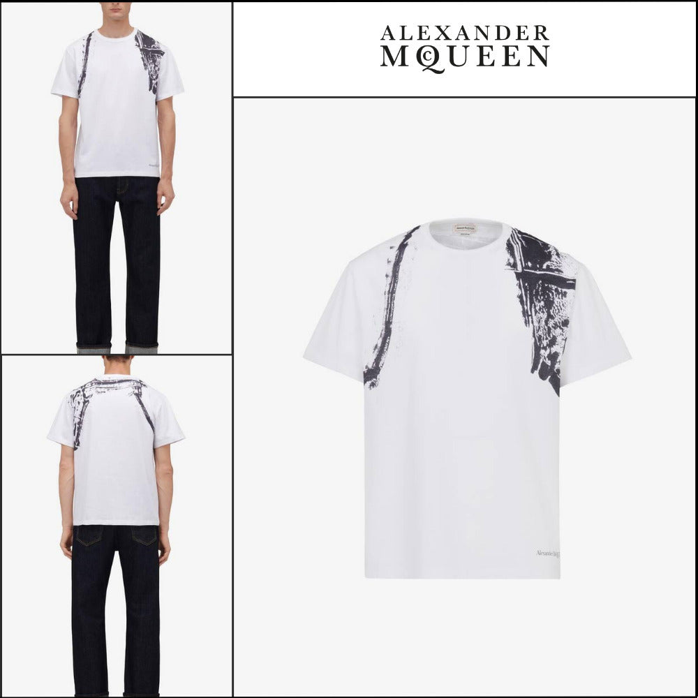 【Alexander Mcqueen】Fold Harness T-shirt in White/Black