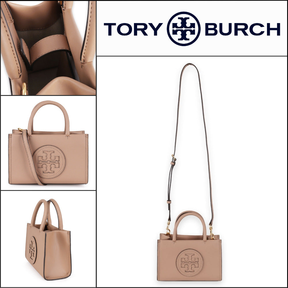 【Tory Burch】Ella Mini Shoulder Tote Bag Light Sand
