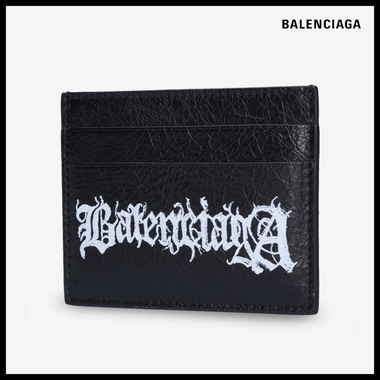 【BALENCIAGA】Cash DIY Metal Card Holder Black White