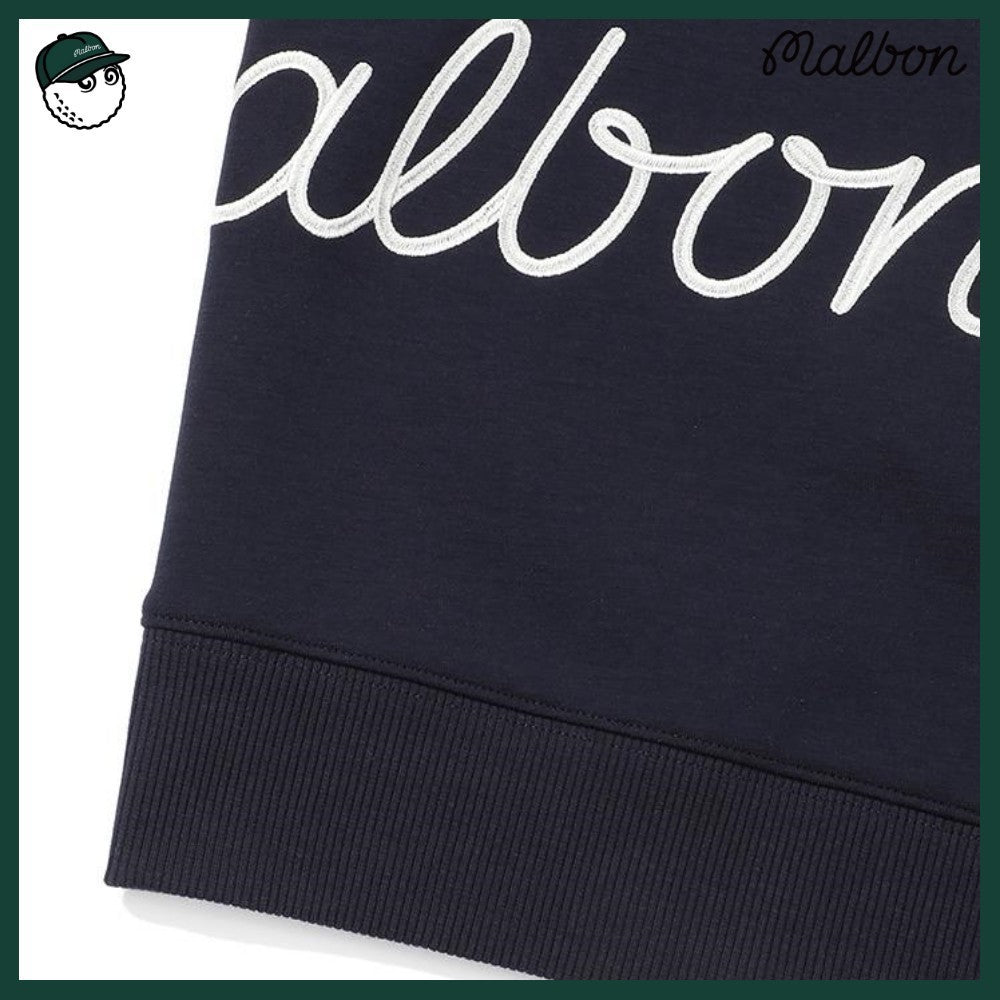 【MALBON GOLF】 SCRIPT HOOD MAN TO MAN 3COLORS
